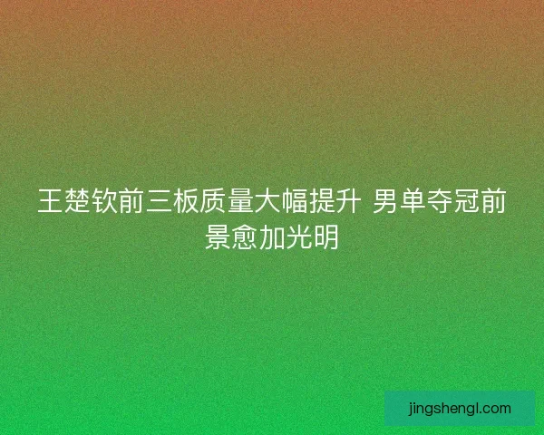 王楚钦前三板质量大幅提升 男单夺冠前景愈加光明 王楚钦前三板质量大幅提升 男单夺冠前景愈加光明